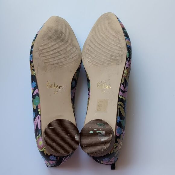 boden Genuine Leather (Upper & Lining)Floral Ballet Flats Size 37 6.5 Us - Picture 7 of 11